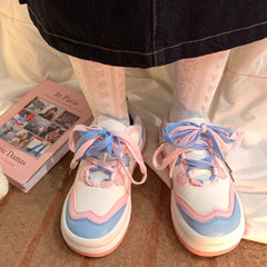 Blue Pink Casual Sneakers