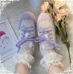 Black/Pink/Blue/Purple Japanese Sweet Flat Platform Shoes