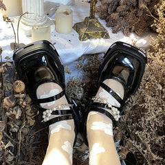 Dark Black/Cows Mary Jane Shoes BE841