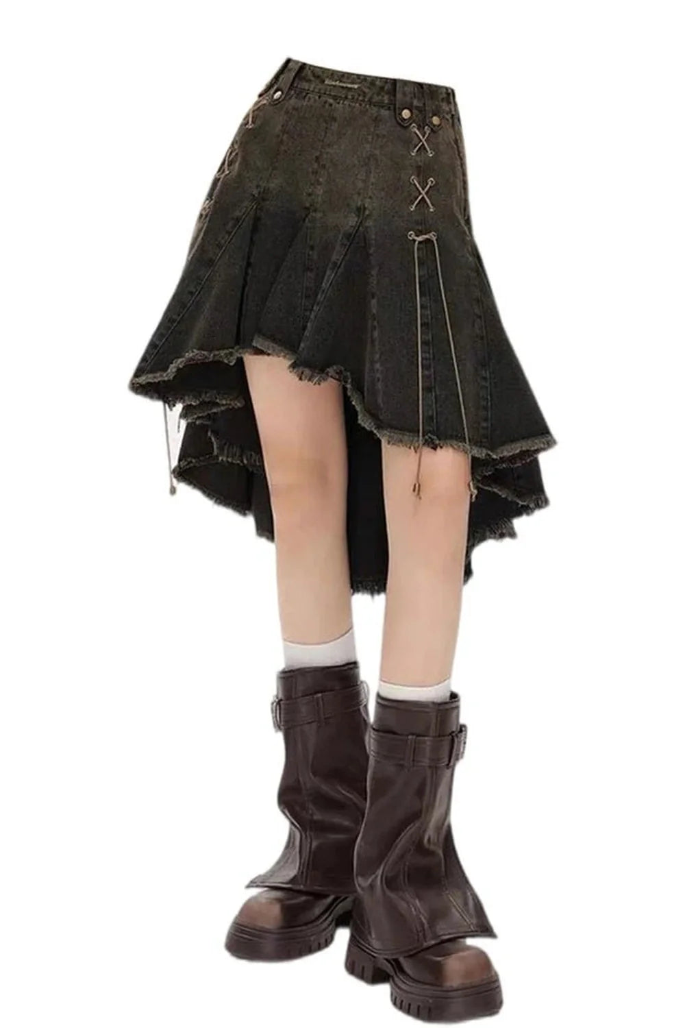 Dark Academia Denim Skirt