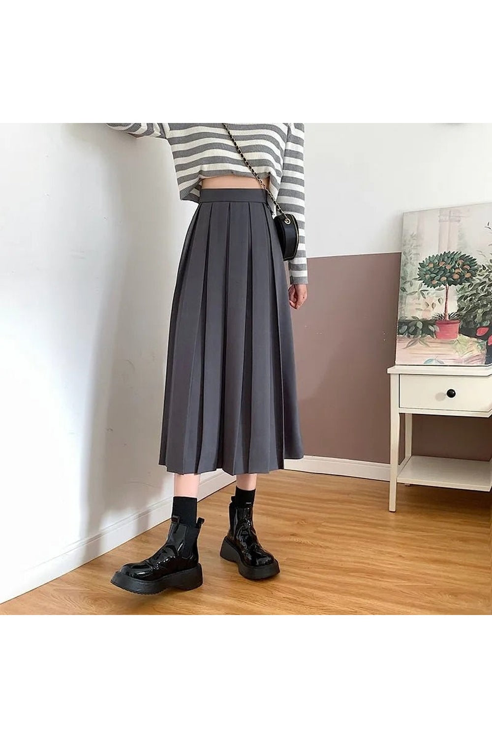 Dark Academia Vintage Brown Skirt