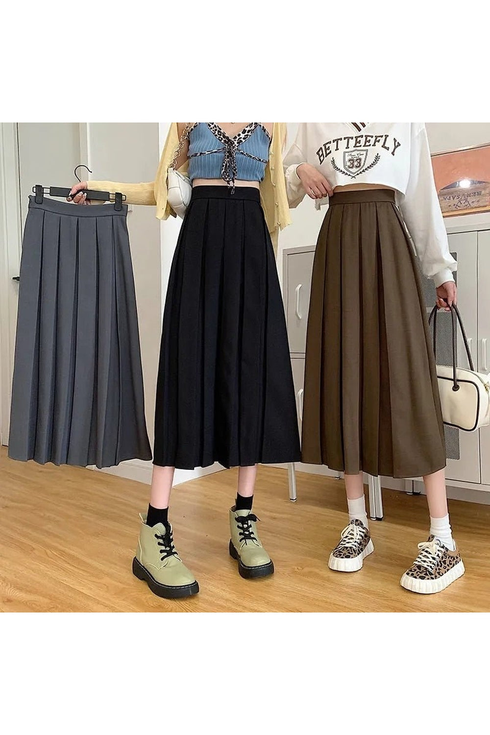 Dark Academia Vintage Brown Skirt