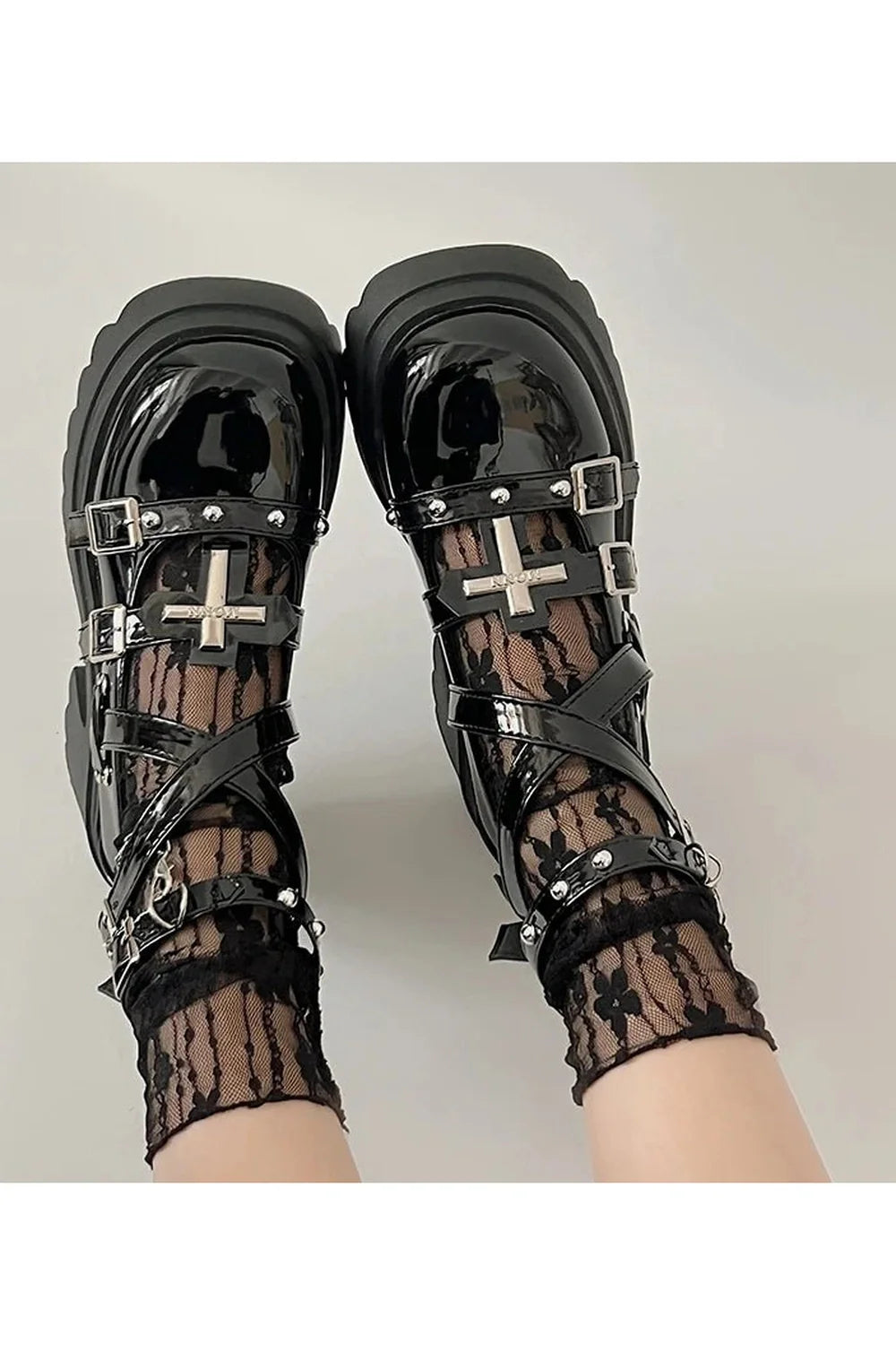 Dark Angel Chain Strap Shoes