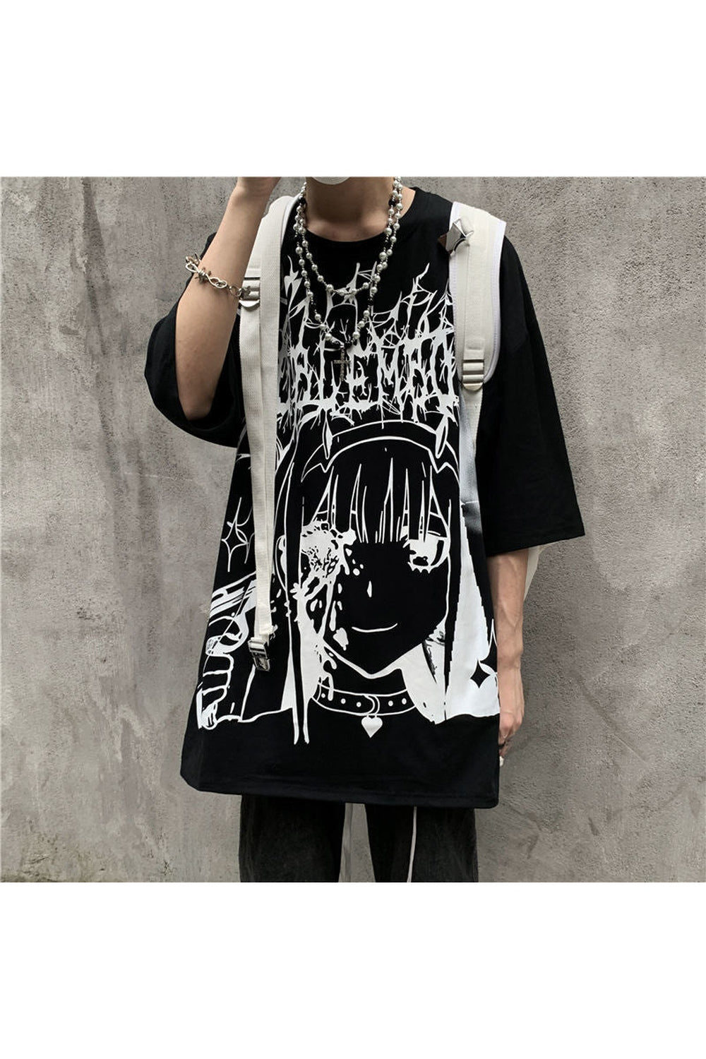 Dark Anime Egirl Black T-shirt