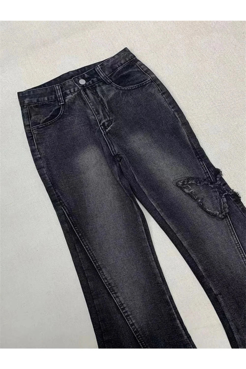 Dark Butterfly Flare Jeans