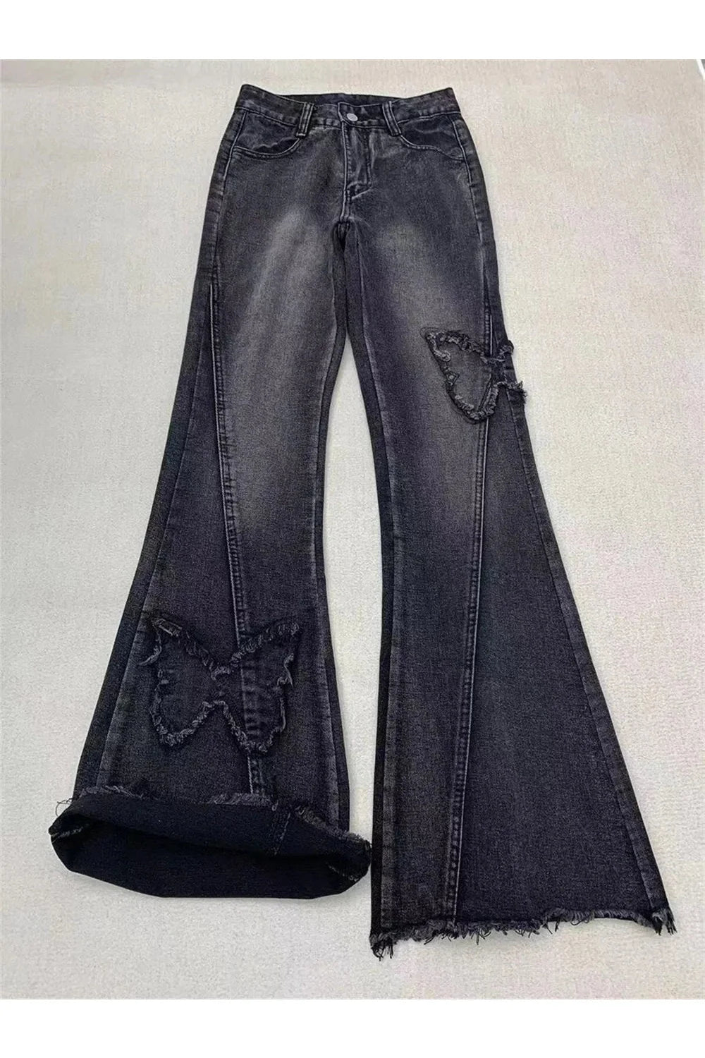 Dark Butterfly Flare Jeans