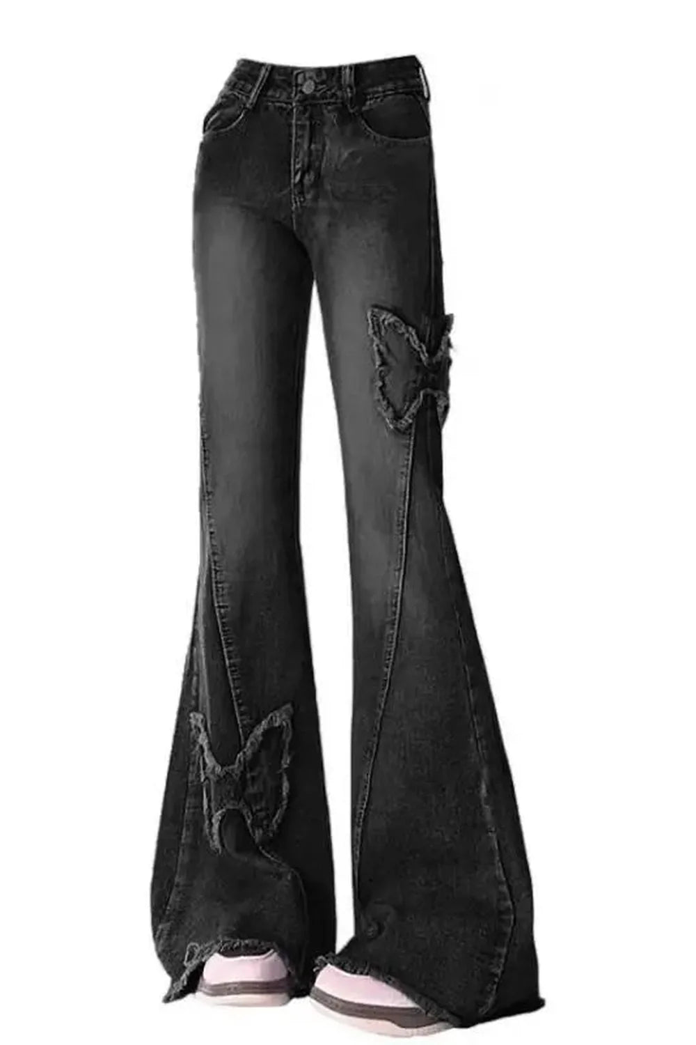 Dark Butterfly Flare Jeans