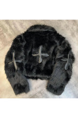 Dark Cross Faux Fur Jacket