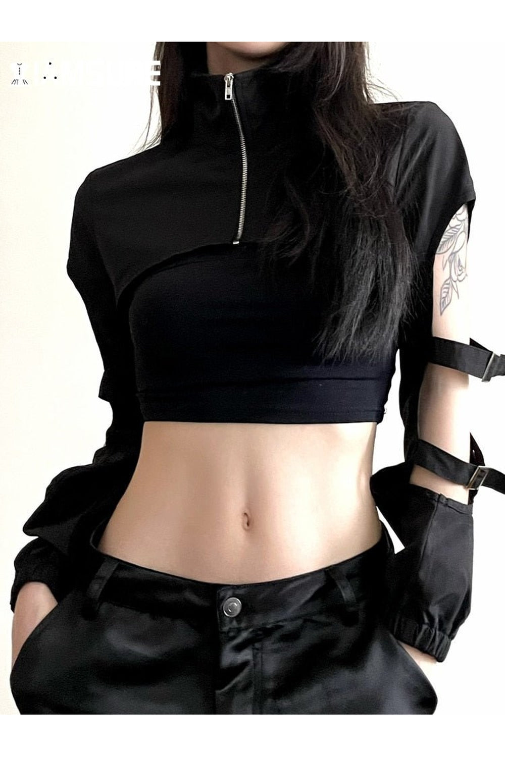 Dark Gothic Hollow Zip Top