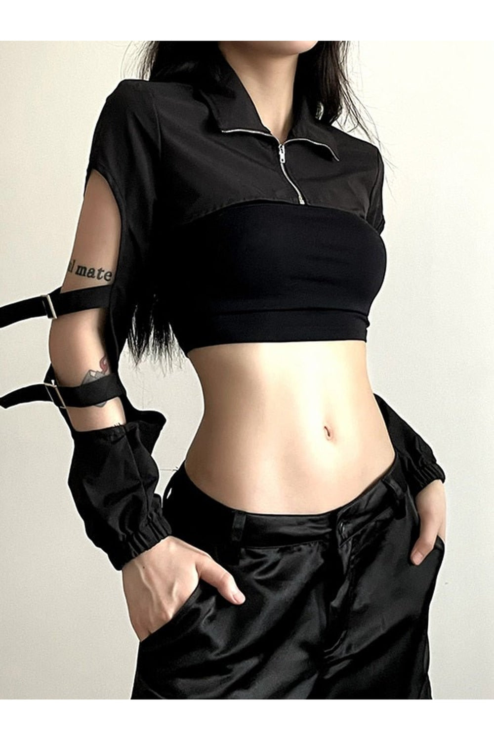 Dark Gothic Hollow Zip Top