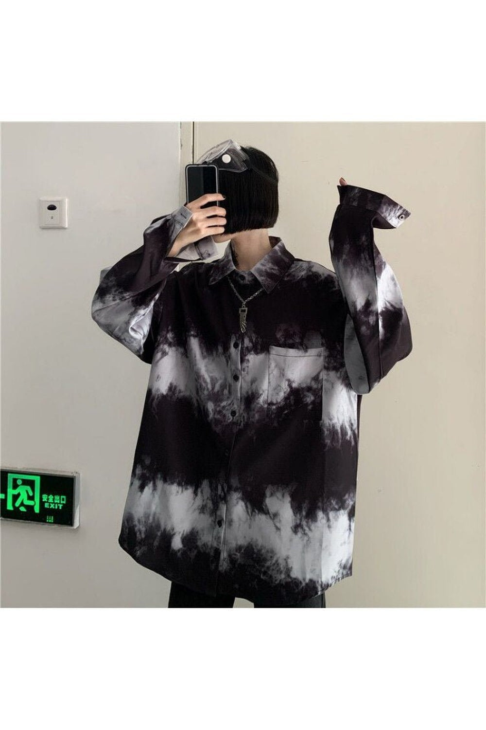 Dark Tie-dye Harajuku Blouse