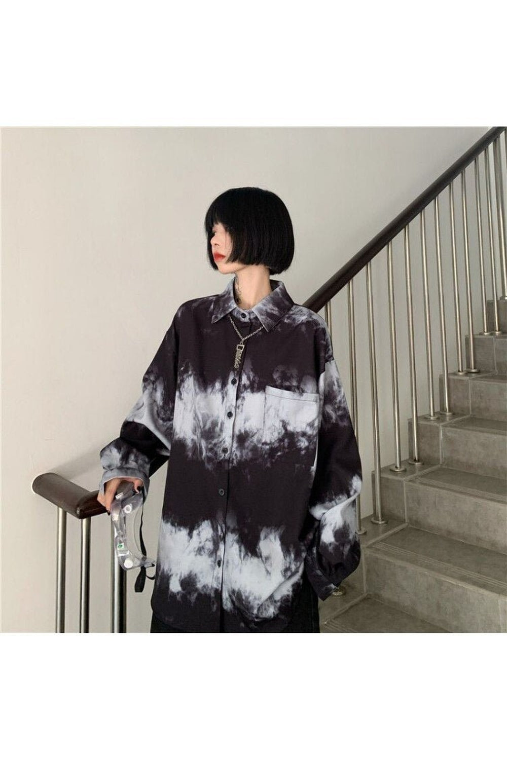 Dark Tie-dye Harajuku Blouse