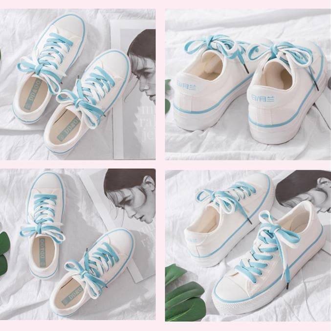 Pink/Blue Pastel Laced Canvas Shoes S13049