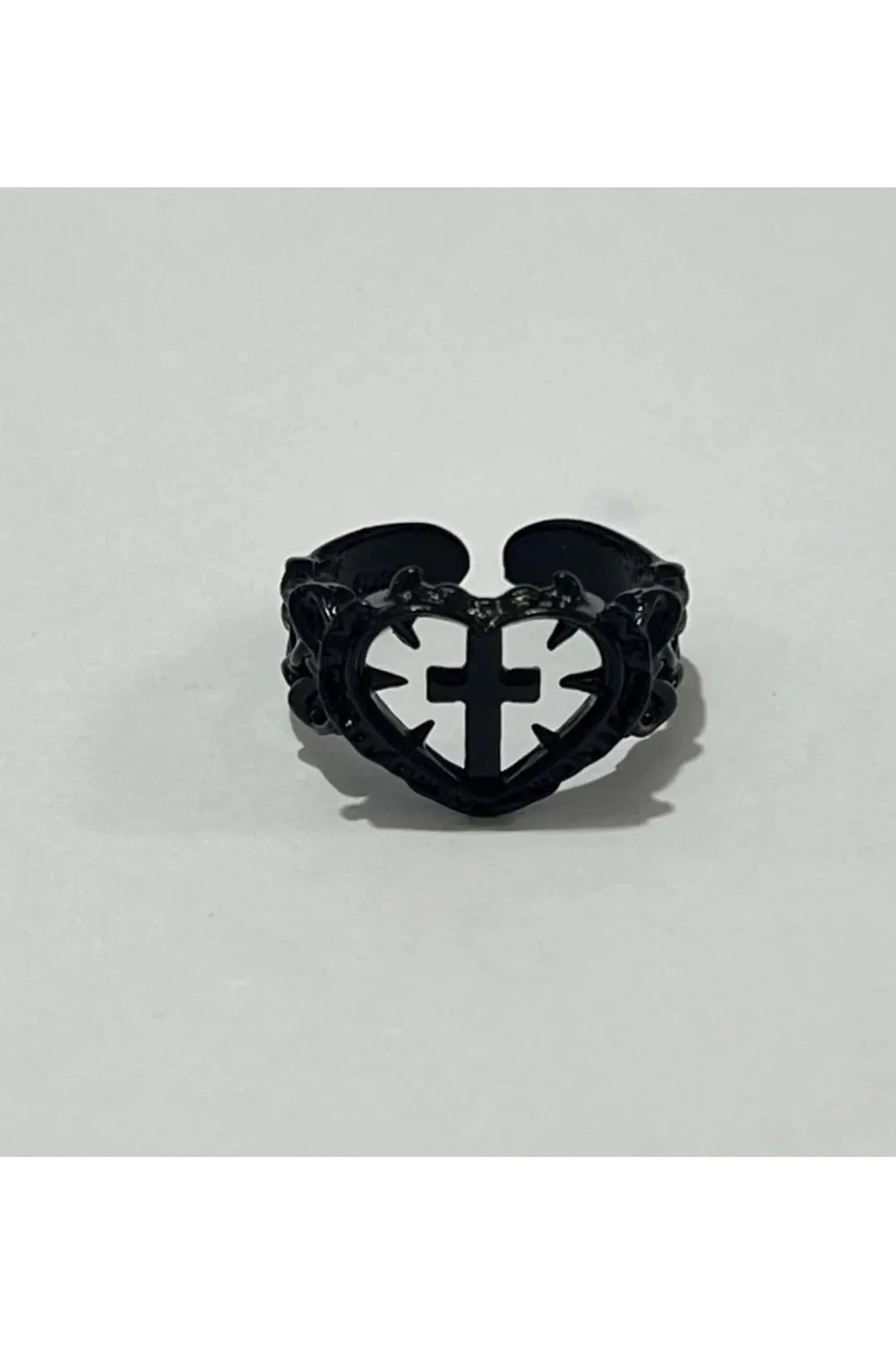 Death Cross Heart Ring