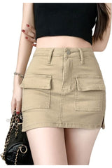 Denim A-line Mini Skirt