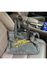 Denim Embroidery Bag