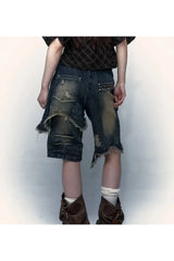 Distressed Grunge Bermuda Shorts