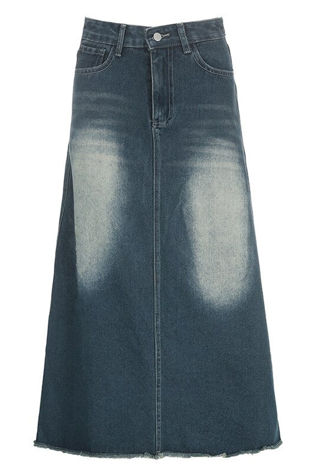 Distressed Low Waist Denim Skirt