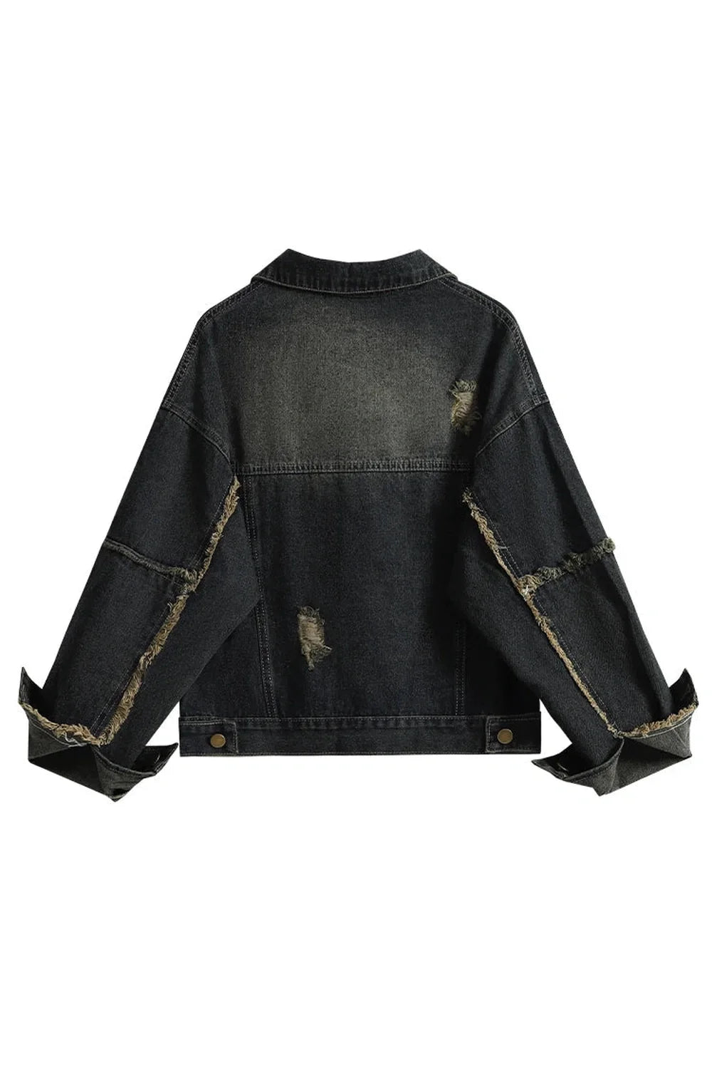 Fall Distressed Midnight Denim Jacket