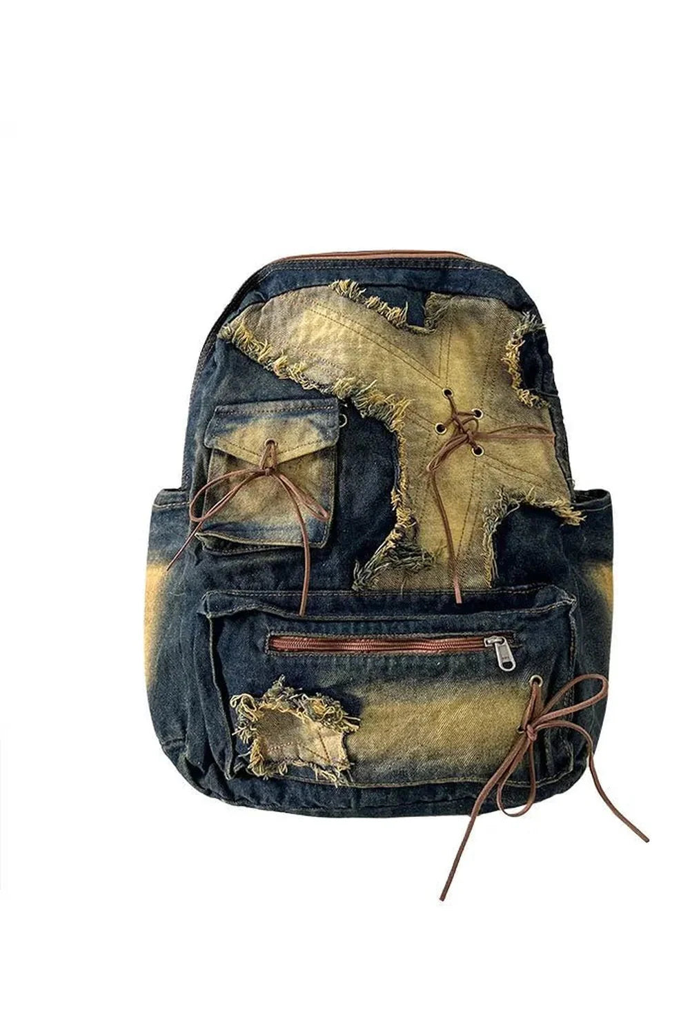 Distressed Vintage Denim Backpack