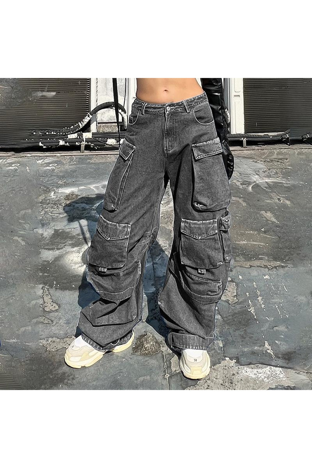 Distressed Wash Cargo Pants