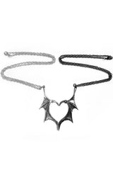 Duality Bat Wing Heart Necklace