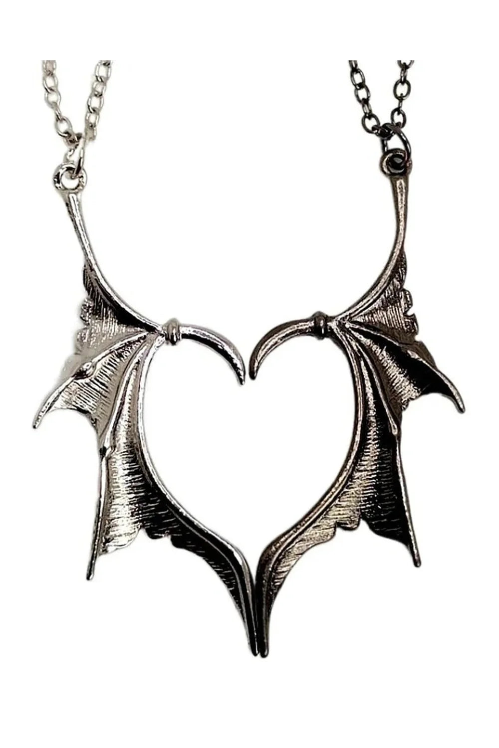 Duality Bat Wing Heart Necklace