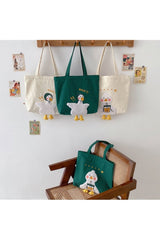 Duck Embroidery Canvas Bag