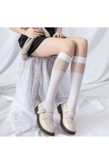 E-girl & Goth Mesh Velvet Knee Socks