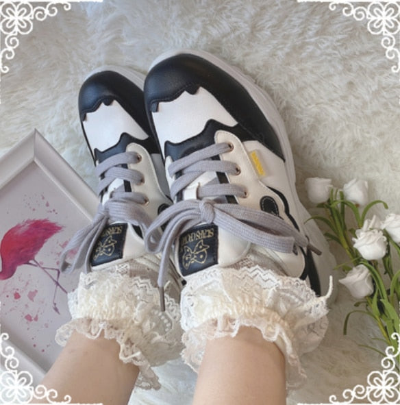 Black/Pink/Blue/Purple Japanese Sweet Flat Platform Shoes