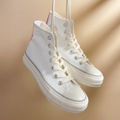 Ulzzang Canvas Heart White Shoes