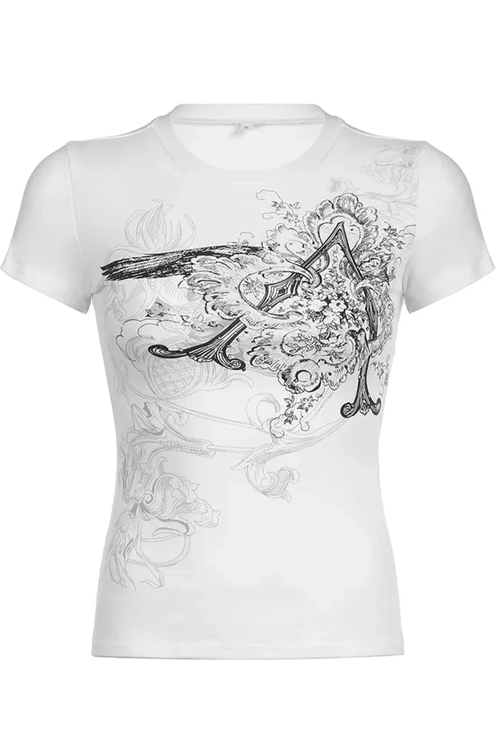 Edgy Graphic White Crop Women's T-Shirt