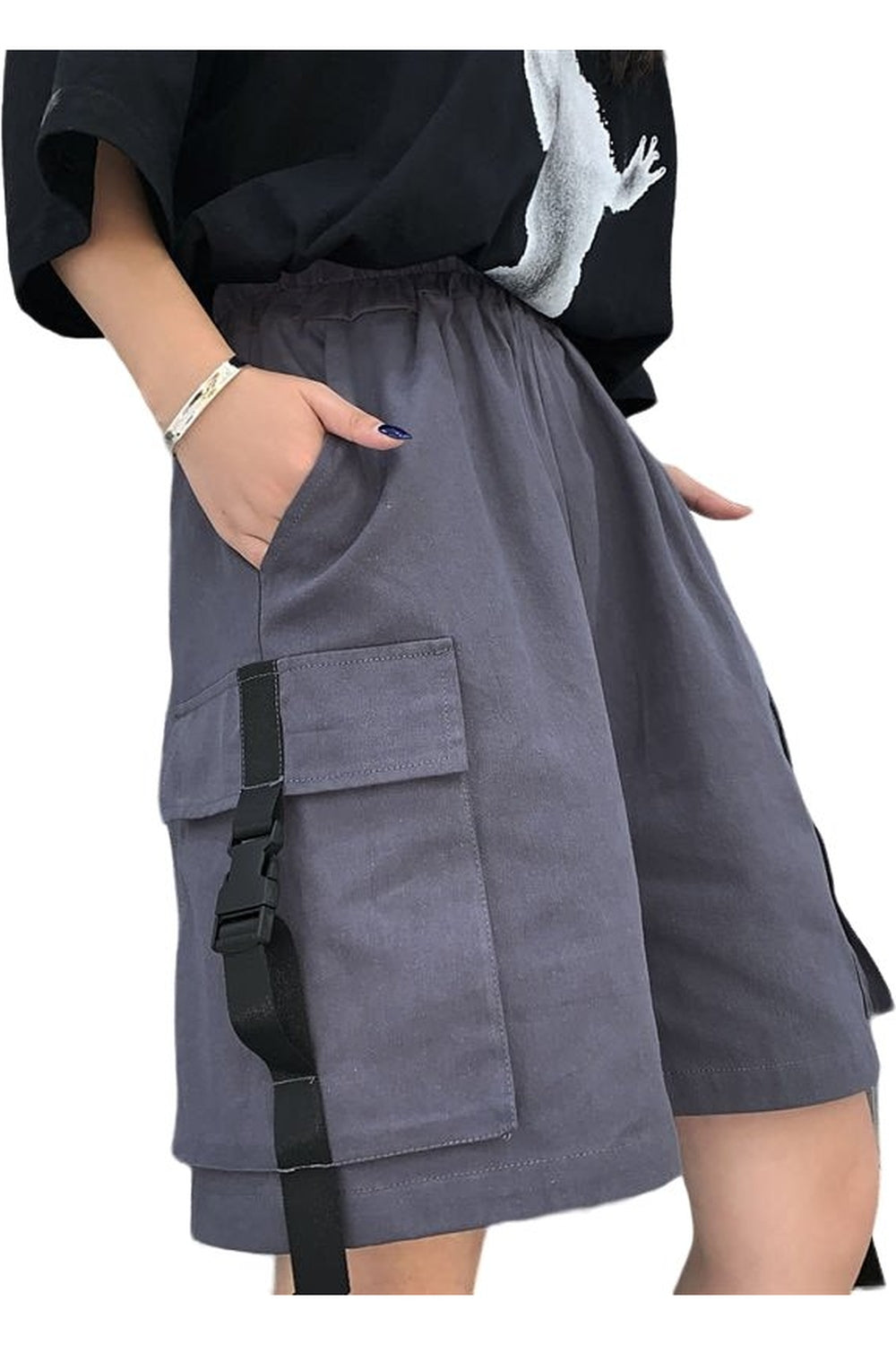 Egirl Black Cargo Shorts