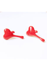 Egirl Heart Red Stud Earrings