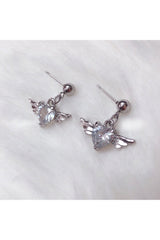 Egirl Heart Wing Crystal Earrings