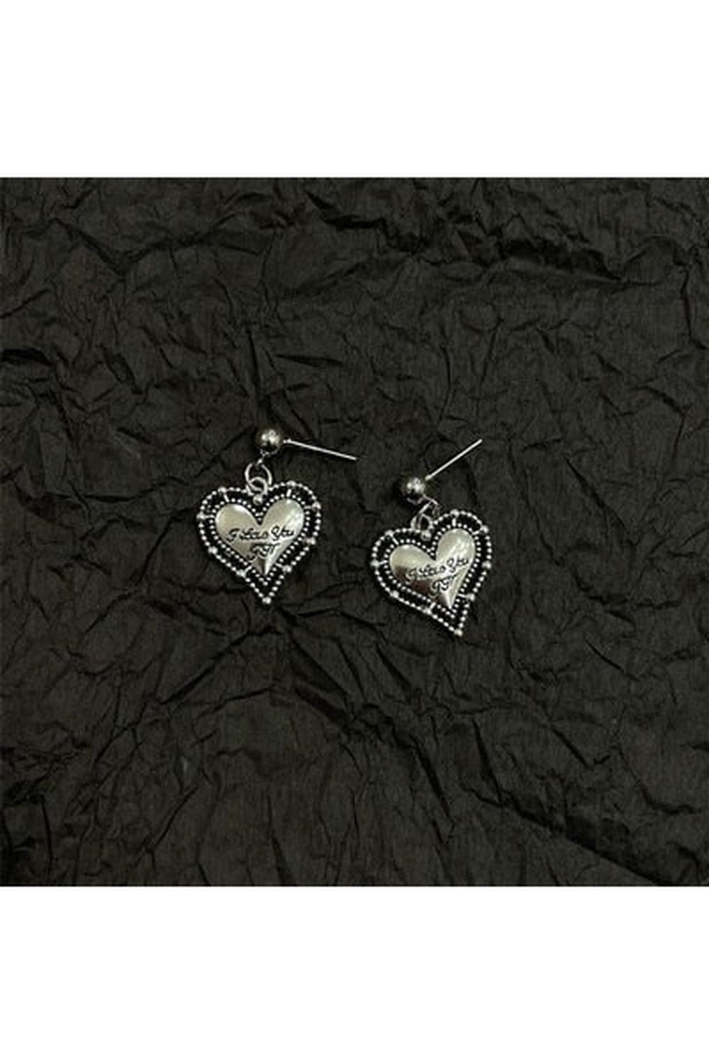 Egirl Heart Wings Bear Stud Earrings