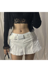 EGirl Mini Skirt with Skull Belt