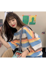 Egirl Oversize Striped T-shirt