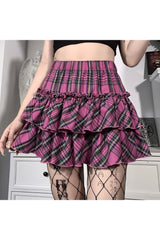 Egirl Pink Plaid Skirt