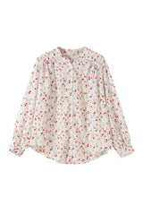 Elegant Floral V-neck Blouse