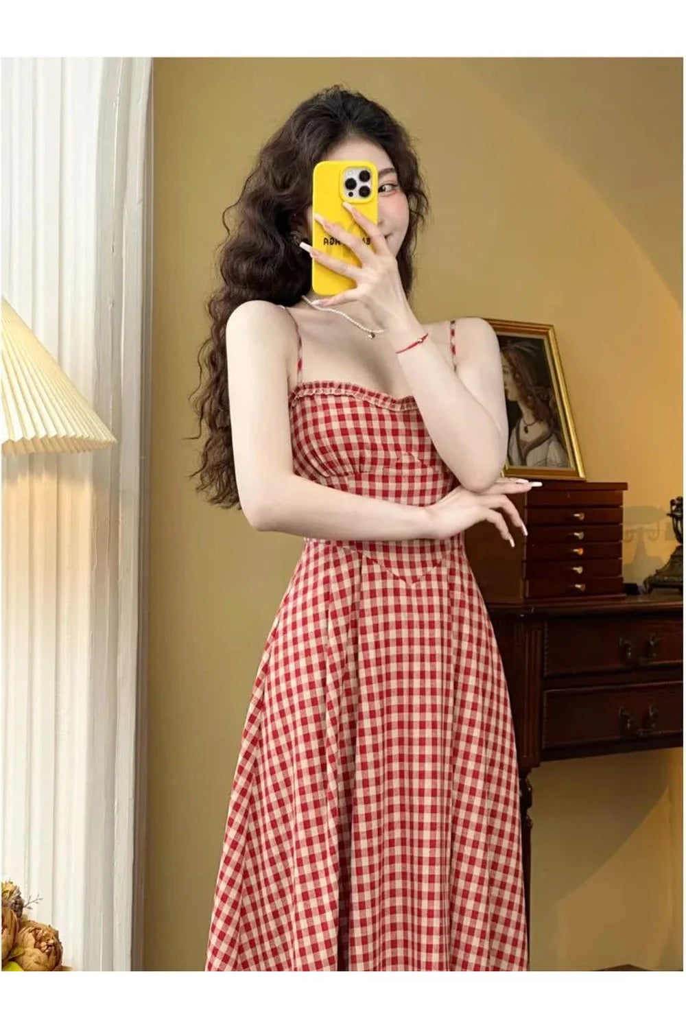 Elegant Plaid Midi Dress