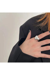 Bague élégante en argent avec cœur LOVE