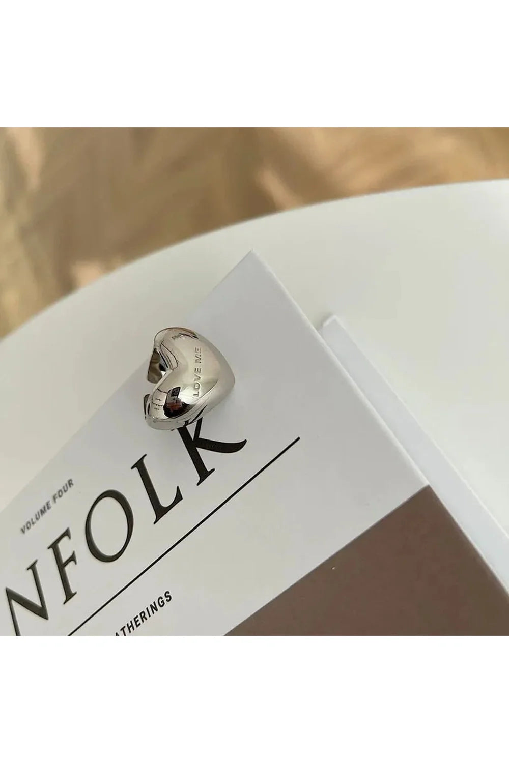 Bague élégante en argent avec cœur LOVE