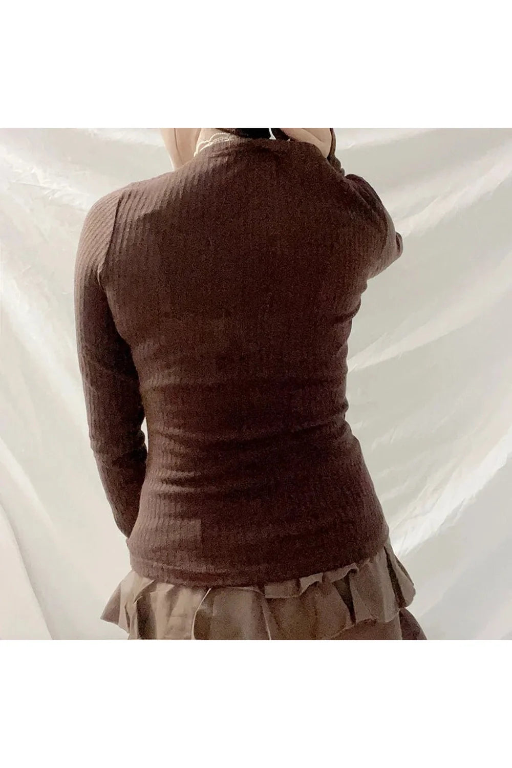 Espresso Elegance Ribbed Top
