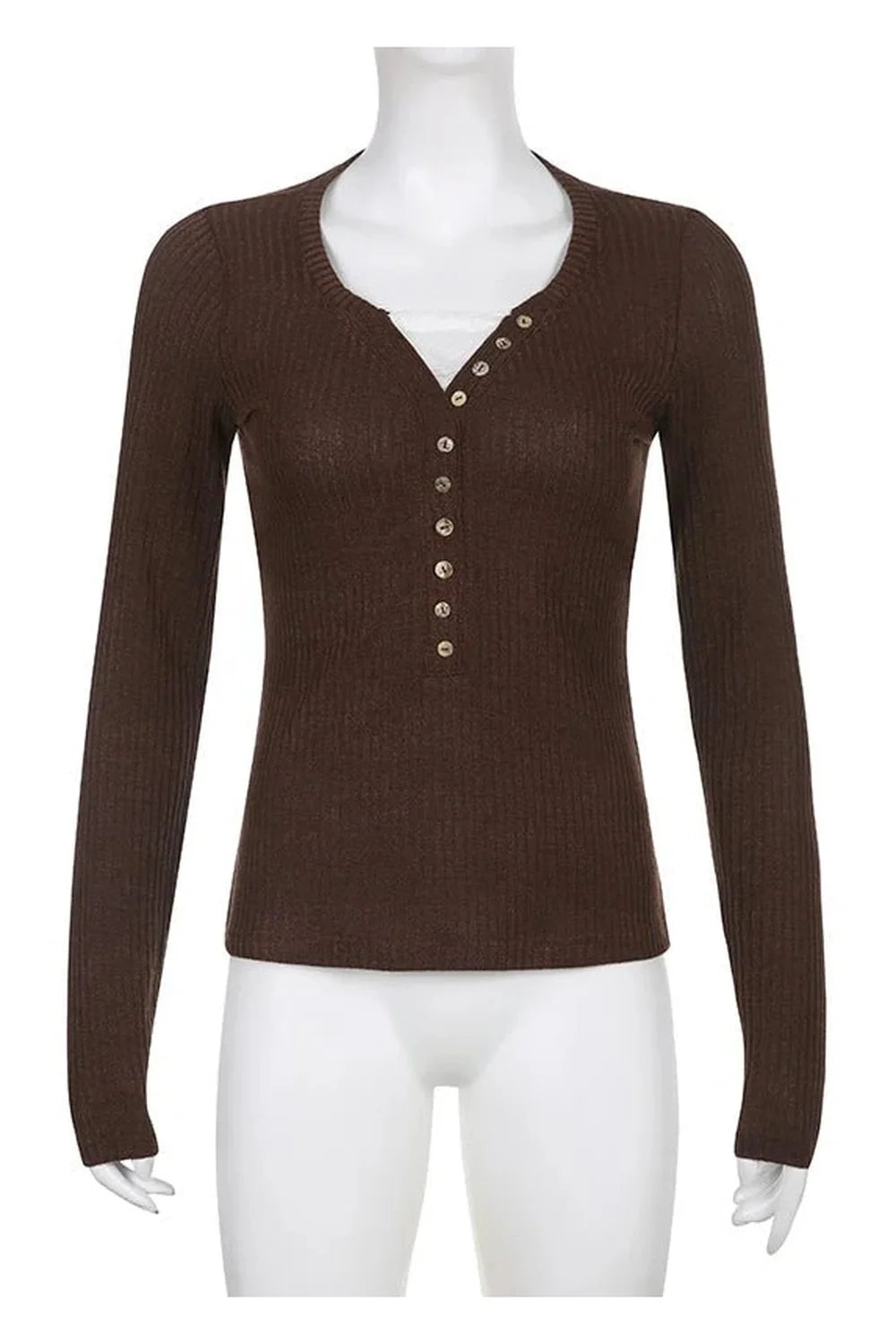 Espresso Elegance Ribbed Top