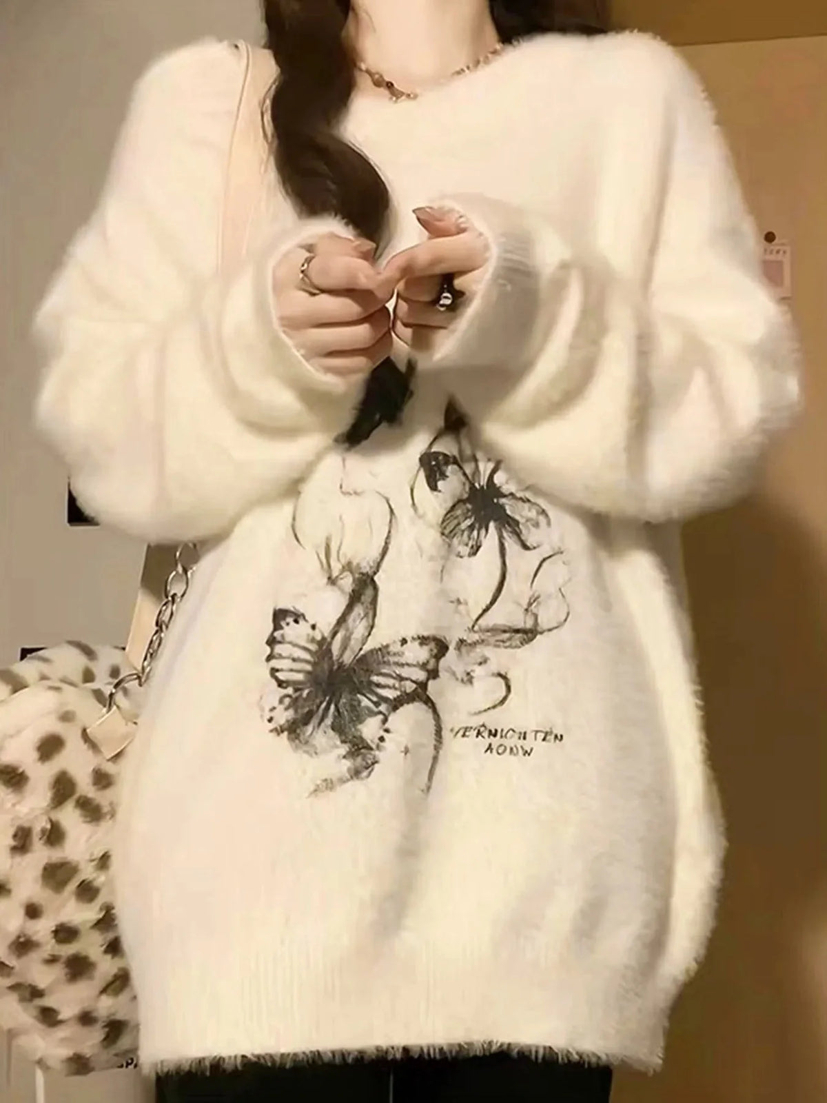 Ethereal Butterfly Fuzzy Sweater