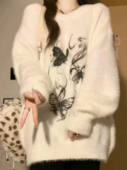 Ethereal Butterfly Fuzzy Sweater