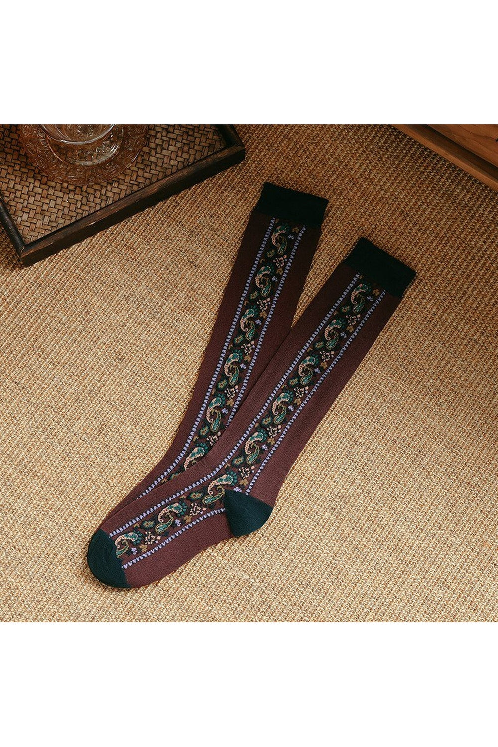 Ethnic Floral Long Socks