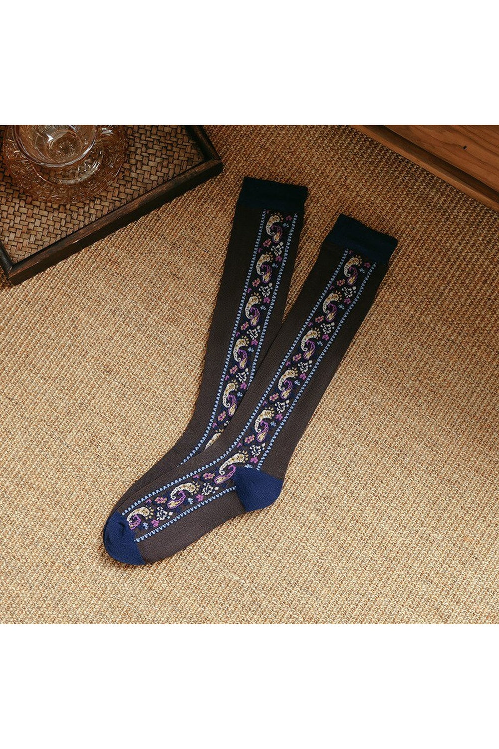 Ethnic Floral Long Socks