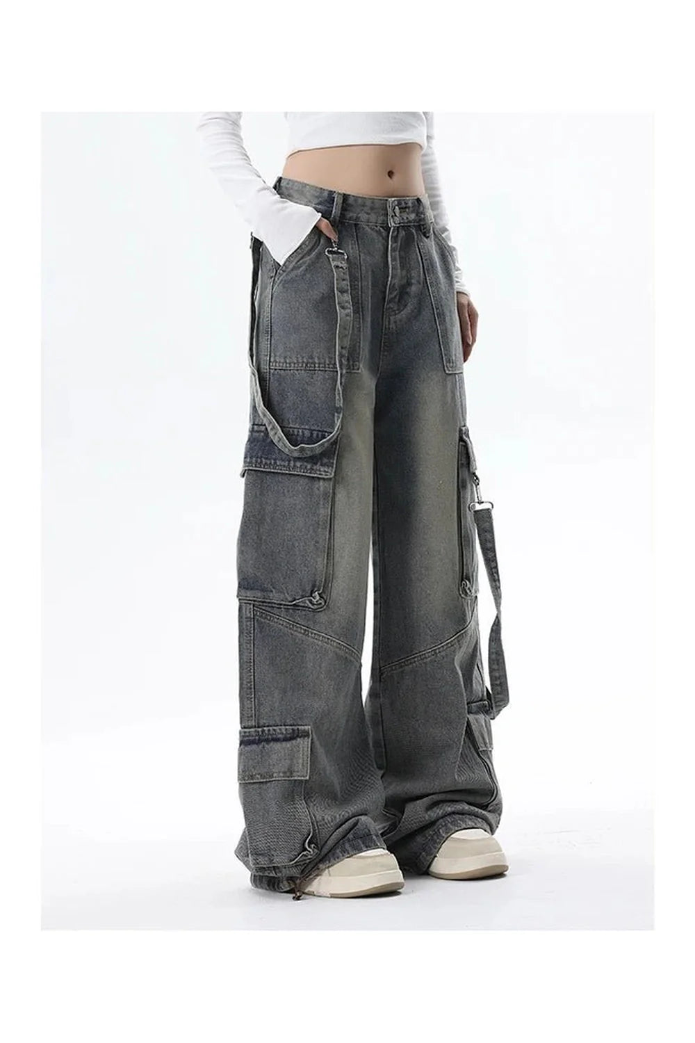 Extreme Wide-Leg Cargo Jeans